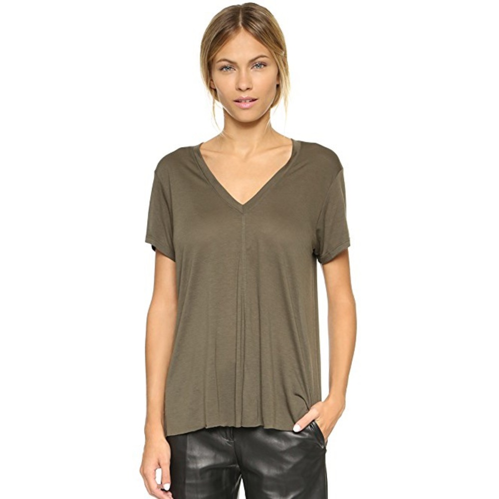 Helmut Lang olive green v neck t shirt small